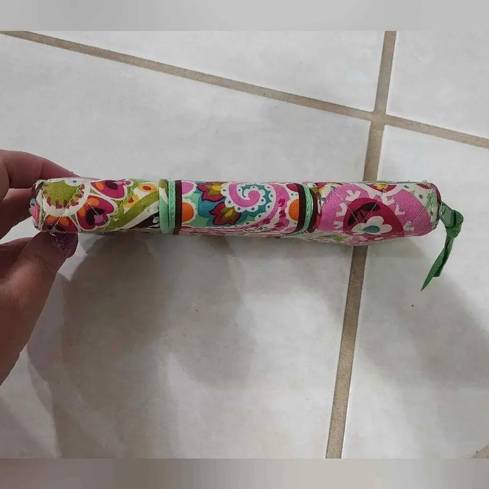 Vera Bradley Green and pink Accordion Wallet Tutti Frutti